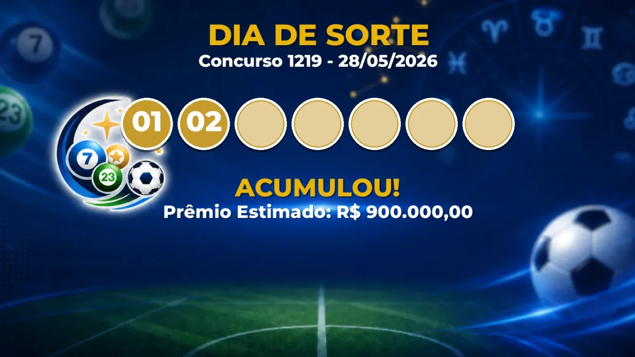 Dia de Sorte Hoje: concurso 1219 acumula; confira o resultado