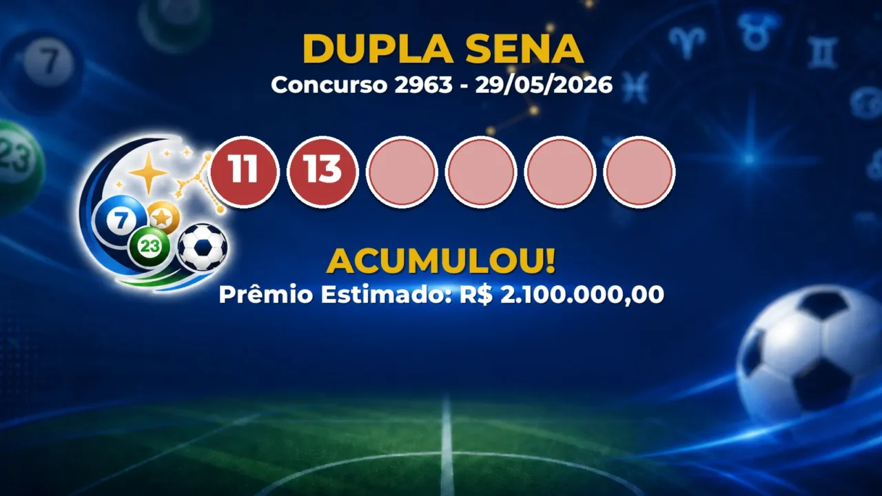 Dupla Sena Hoje: veja as dezenas do concurso 2963 acumulado