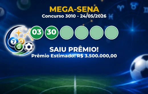 Mega-Sena Hoje: confira as dezenas sorteadas no concurso 3010