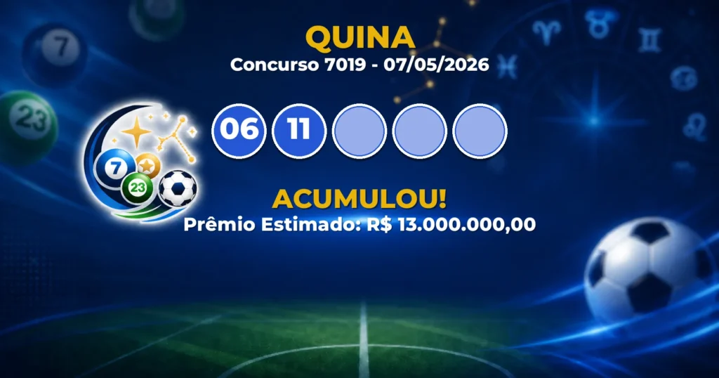 Resultado da Quina Concurso 7019
