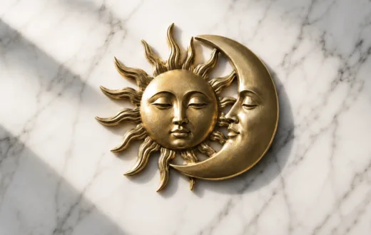 Símbolo do Sol e da Lua representando as previsões do horóscopo de hoje para o início de junho.