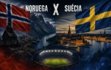 Partida internacional de futebol entre as seleções de Noruega e Suécia pelos Amistosos pré-Copa.