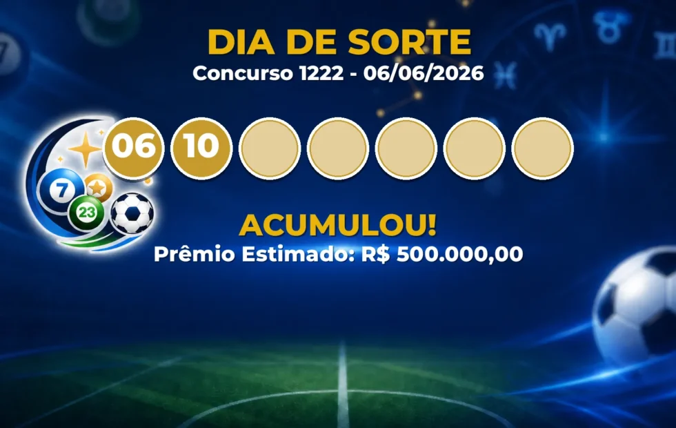 Dia de Sorte Hoje: concurso 1222 acumula; confira o resultado
