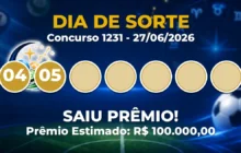 Dia de Sorte Hoje: resultado do concurso 1231 tem ganhadores