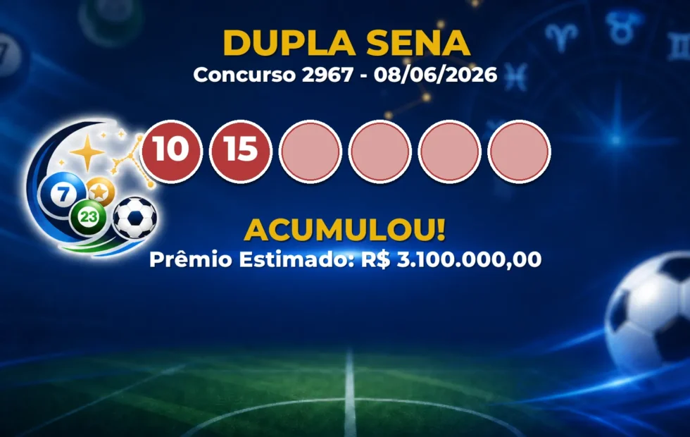 Dupla Sena Hoje: veja as dezenas do concurso 2967 acumulado