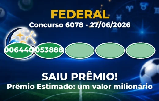 Federal Hoje: concurso 6078 acumula; confira o resultado Federal Hoje: concurso 6078 acumula; confira o resultado
