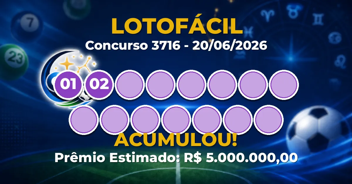 Lotofácil Hoje: concurso 3716 acumula; confira o resultado