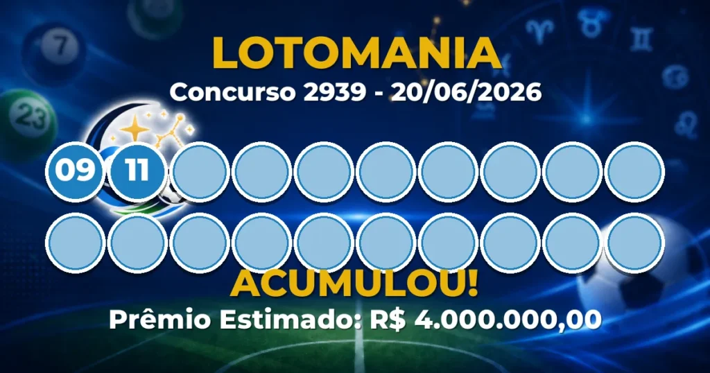 Lotomania Hoje: concurso 2939 acumula; confira o resultado