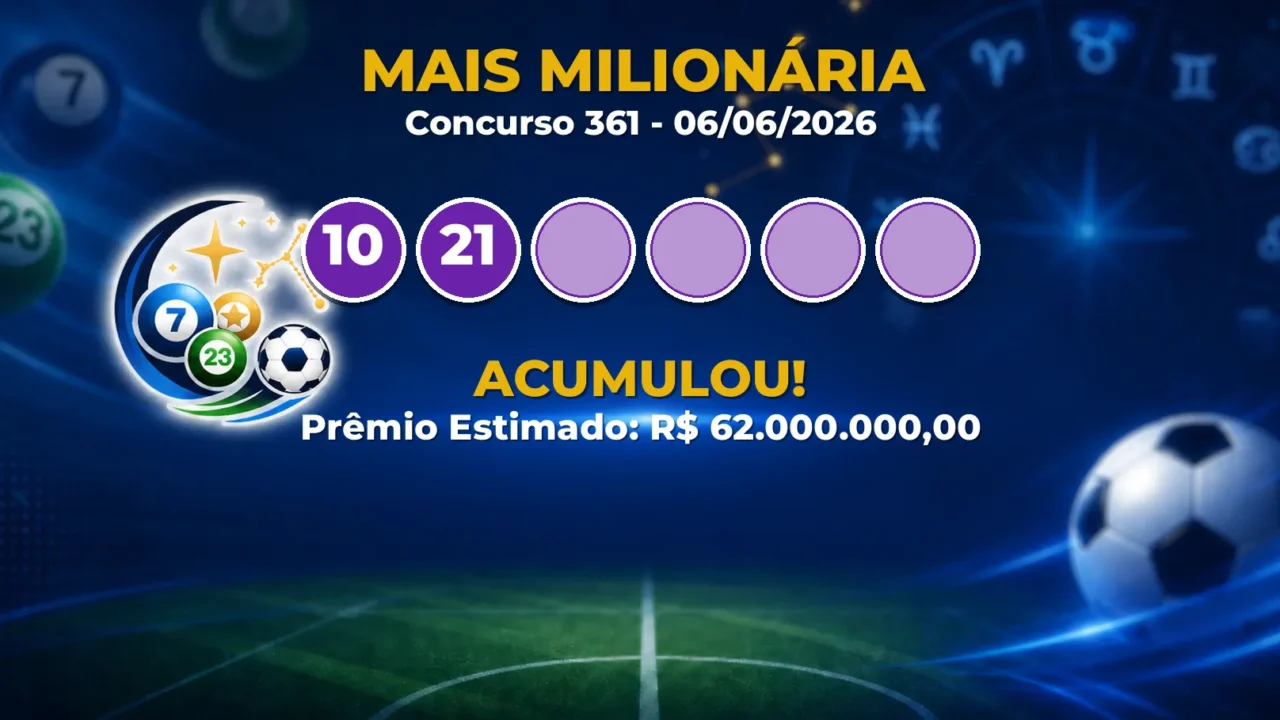 Mais Milionária Hoje: veja as dezenas do concurso 361 acumulado