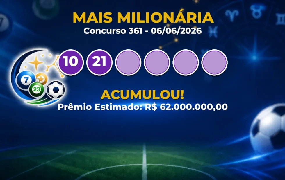 Mais Milionária Hoje: veja as dezenas do concurso 361 acumulado