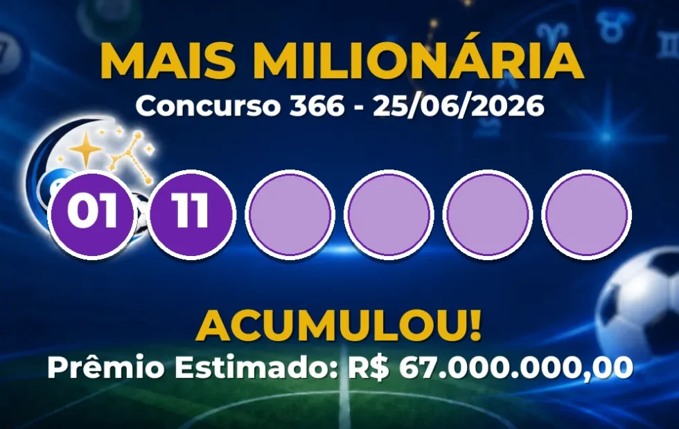 Mais Milionária Hoje: concurso 366 acumula; confira o resultado