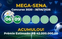 Mega-Sena Hoje: concurso 3020 acumula; confira o resultado