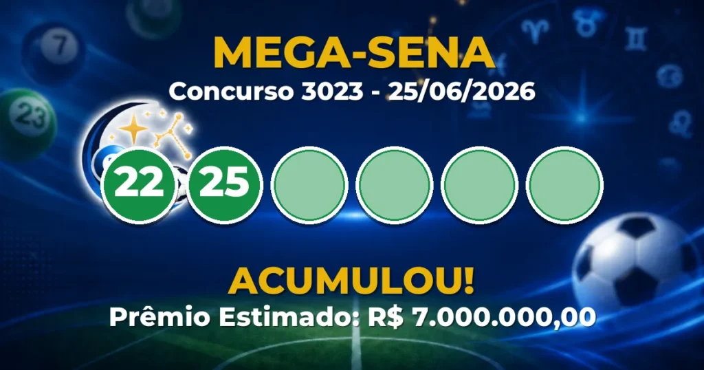 Mega-Sena Hoje: concurso 3023 acumula; confira o resultado