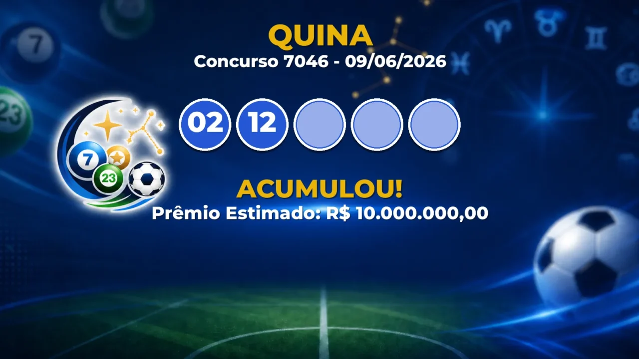 Quina Hoje: concurso 7046 acumula; confira o resultado