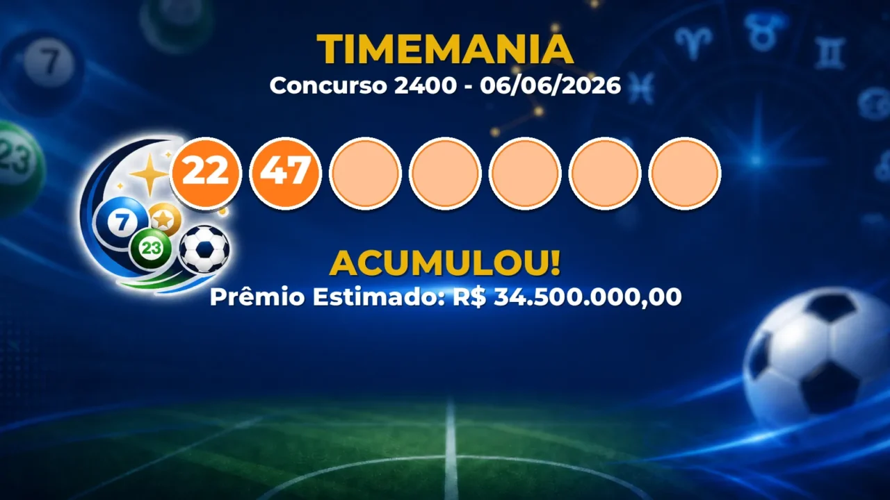 Timemania Hoje: concurso 2400 acumula; confira o resultado