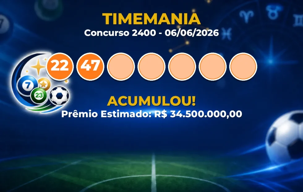 Timemania Hoje: concurso 2400 acumula; confira o resultado