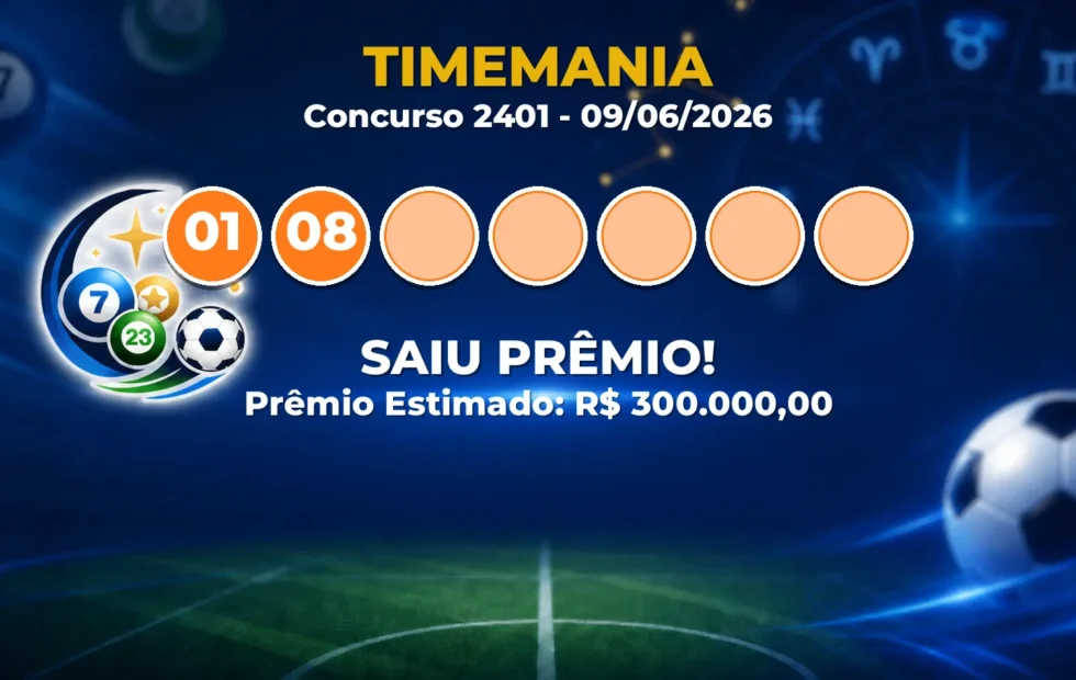 Timemania Hoje: resultado do concurso 2401 tem ganhadores