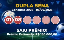 Resultado Dupla Sena de hoje: confira os números sorteados do concurso 2978