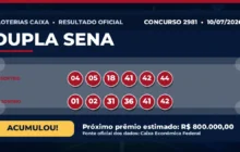 Resultado da Dupla Sena de hoje, concurso 2981