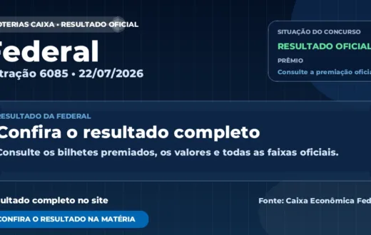 Resultado da Federal de hoje, concurso 6085