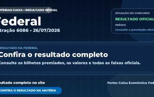 Resultado da Federal de hoje, concurso 6086