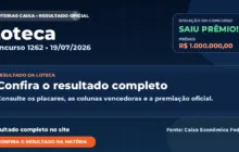 Resultado da Loteca de hoje, concurso 1262