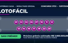 Resultado da Lotofácil de hoje, concurso 3733