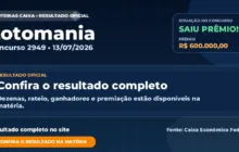 Resultado da Lotomania de hoje, concurso 2949