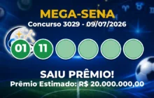 Resultado Mega-Sena de hoje: confira os números sorteados do concurso 3029