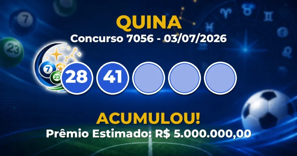 Resultado Quina de hoje: prêmio acumula em R$ 5 milhões
