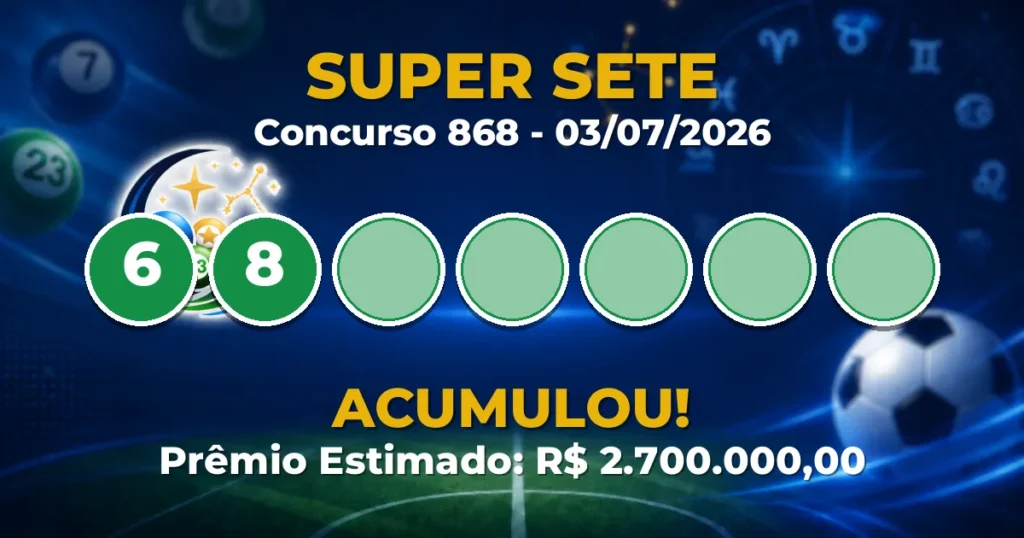 Resultado Super Sete de hoje: prêmio acumula em R$ 2,7 milhões Resultado Super Sete de hoje: prêmio acumula em R$ 2,7 milhões