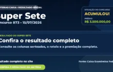 Resultado da Super Sete de hoje, concurso 873