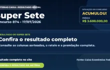 Resultado da Super Sete de hoje, concurso 874