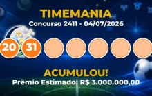 Resultado Timemania de hoje: prêmio acumula em R$ 3 milhões