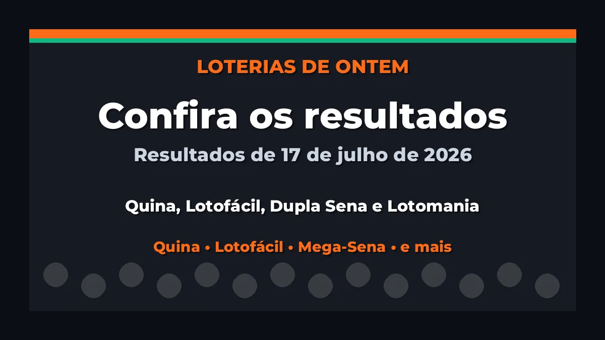 Confira o Resultado da Quina, Lotofácil de ontem e outras loterias