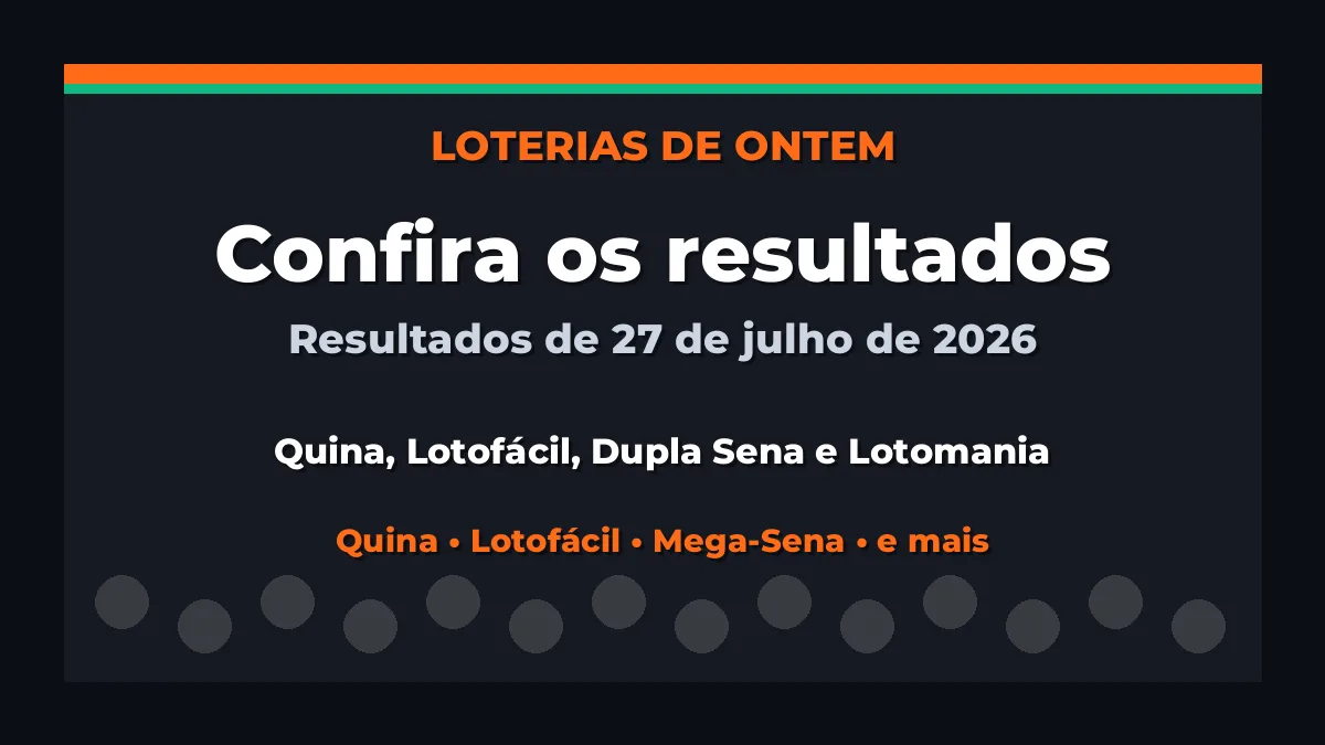 Confira o Resultado da Quina, Lotofácil de ontem e outras loterias