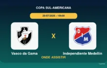 Vasco da Gama x Independiente Medellín onde assistir