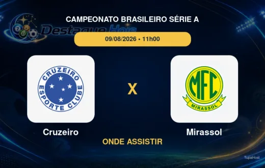 Cruzeiro x Mirassol onde assistir
