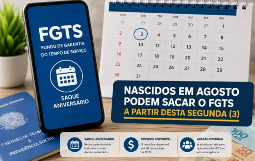 Novo lote do saque-aniversário do FGTS é liberado para nascidos em agosto