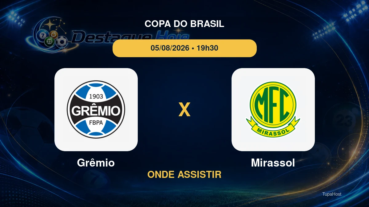 Grêmio x Mirassol onde assistir