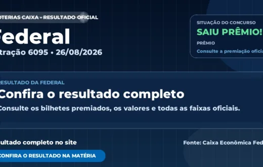 Resultado da Federal de hoje, concurso 6095