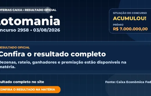 Resultado da Lotomania de hoje, concurso 2958