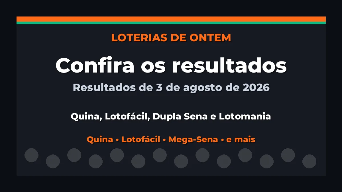 Confira o Resultado da Quina, Lotofácil de ontem e outras loterias