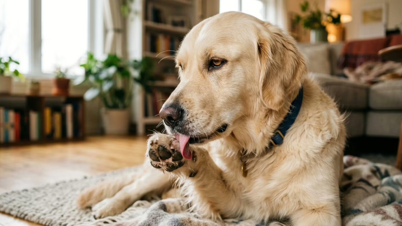 Seu cão vive lambendo as patas? Veja o que esse comportamento pode estar indicando