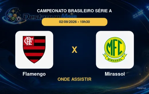 Flamengo x Mirassol onde assistir