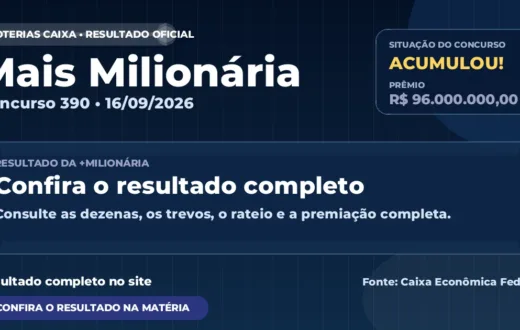 Resultado da Mais Milionária de hoje, concurso 390