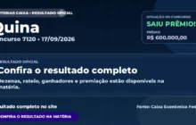 Resultado da Quina de hoje, concurso 7120