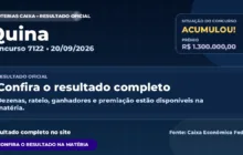 Resultado da Quina de hoje, concurso 7122