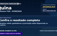Resultado da Quina de hoje, concurso 7123
