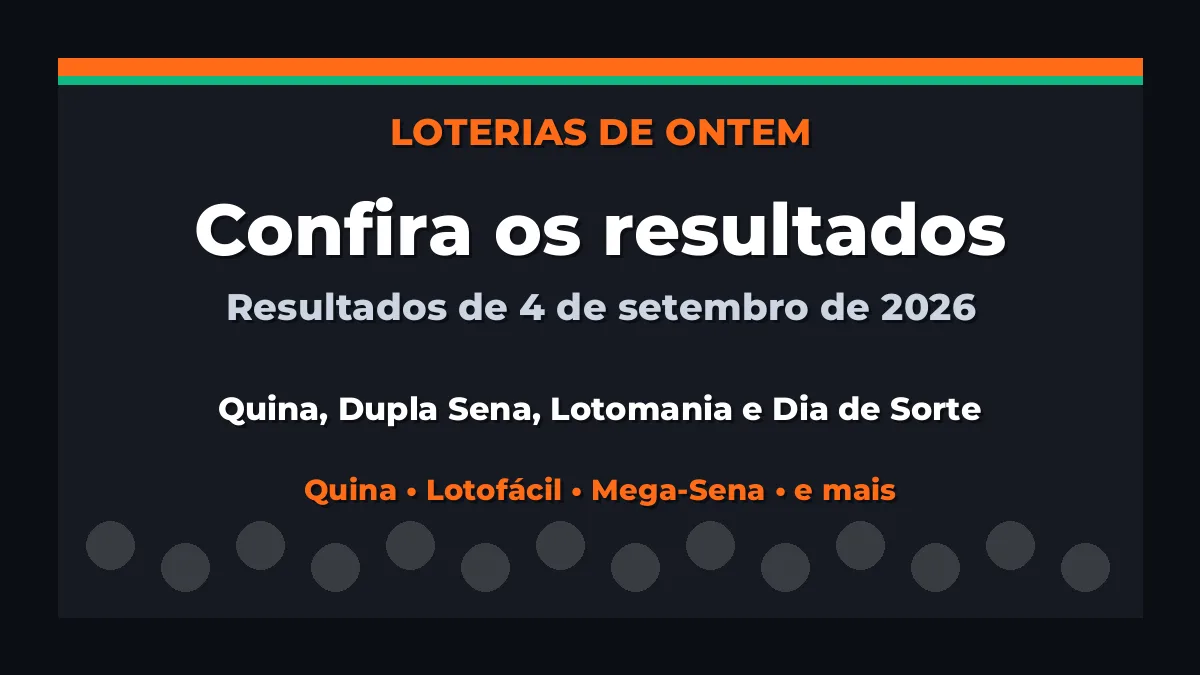 Confira o Resultado da Quina, Dupla Sena de ontem e outras loterias